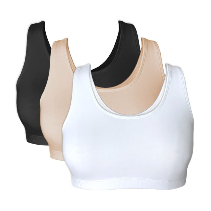 Bestform 3 Pack Wirefree Cotton Sports Crop Top Bra